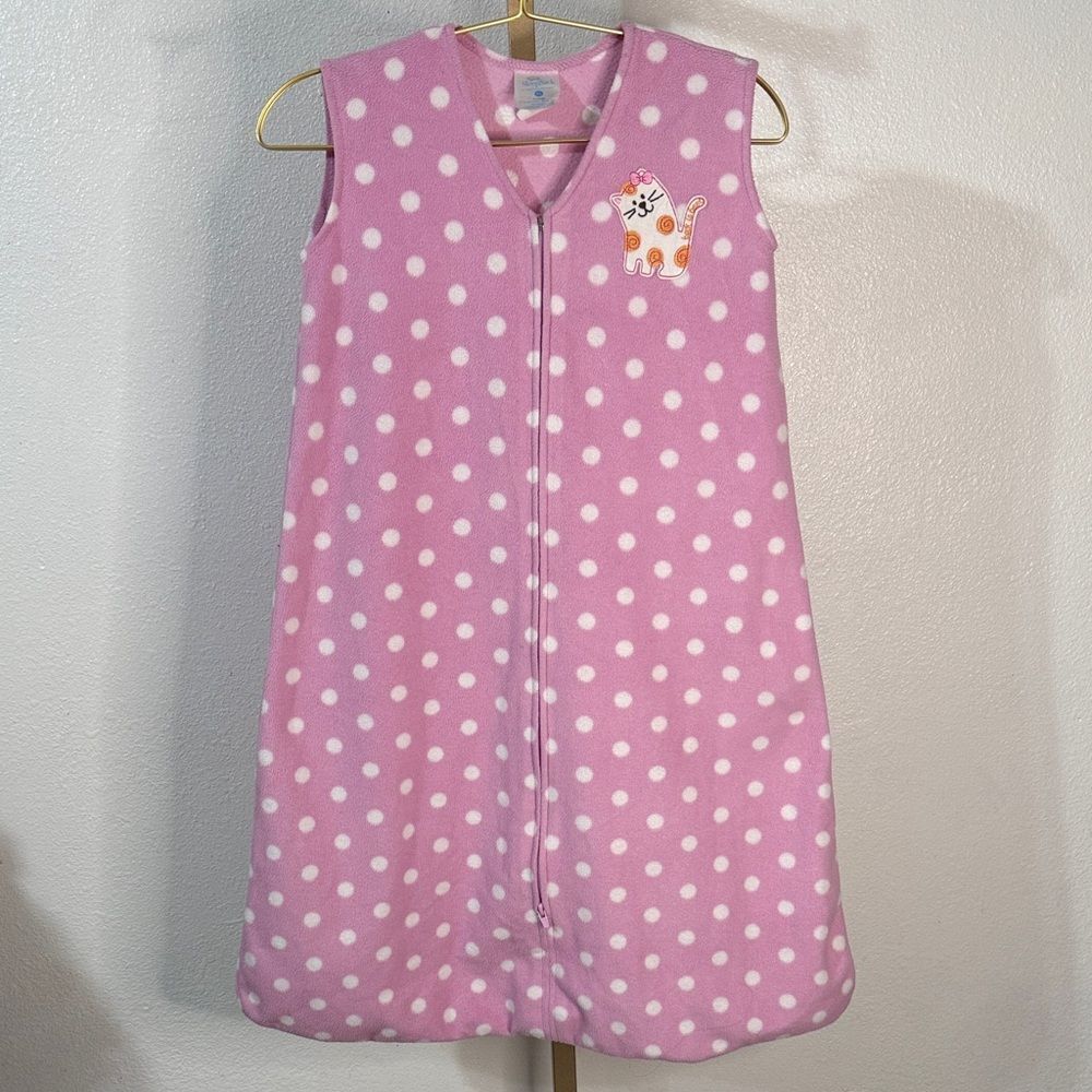 Halo Pink Polka Dot Sleep Sack with Cat Design